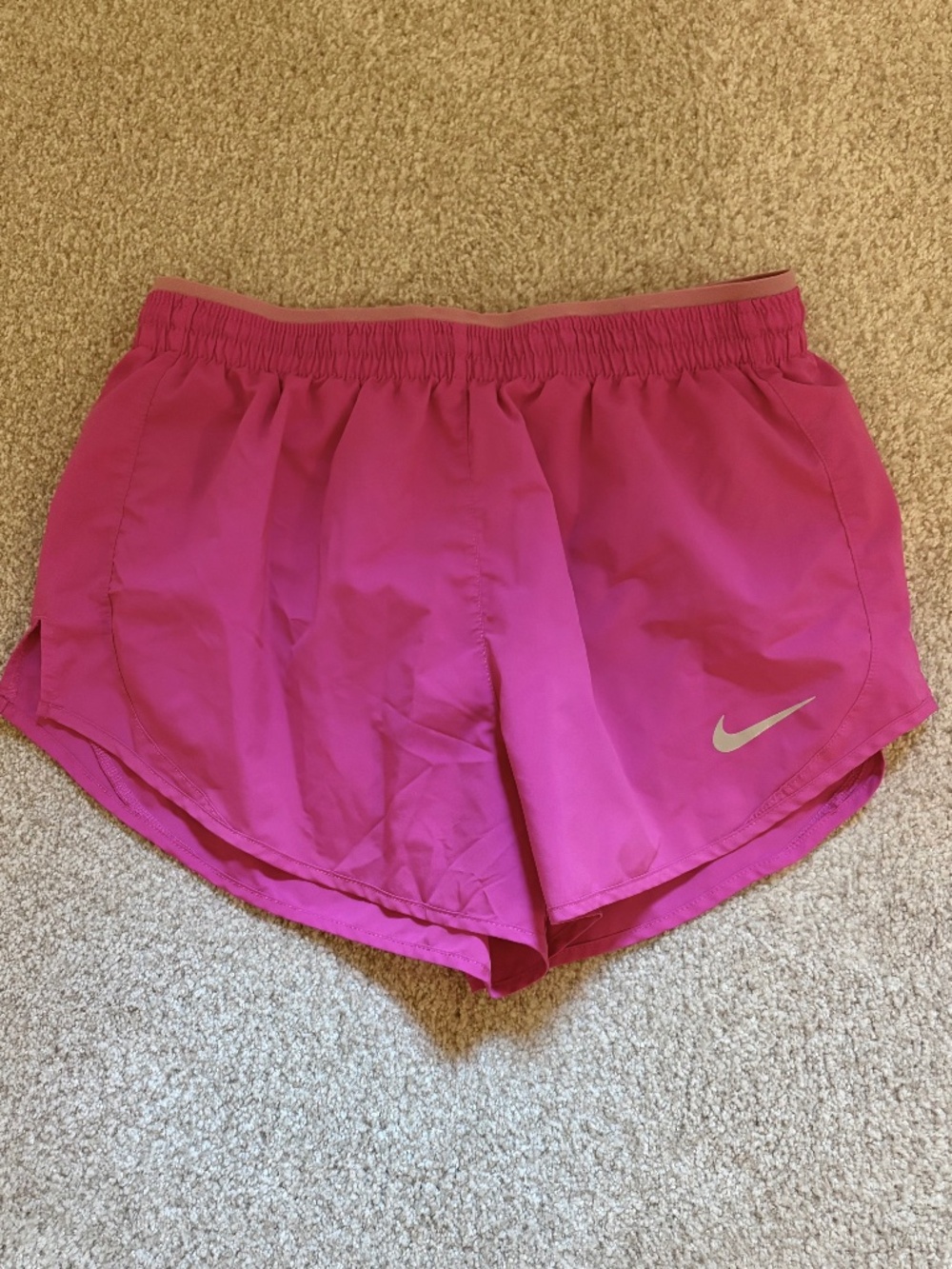 Nike Pink Contrast Waist Athletic Shorts - M